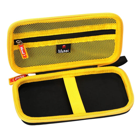 Tough As Nails Hard Shell Protective Case Compatible With DW0100 Stud Finder, yellow EVA storage bag with mesh pockets and secure fit.