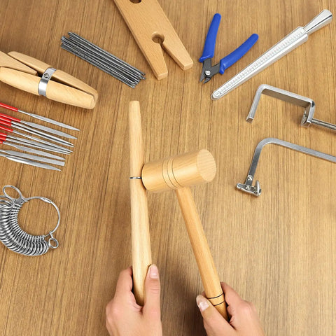 Badass Jeweler Toolkit Featuring Tough Saw Frame With 144 Cutting Blades Sturdy Bench Pin Clamp Ring Sizer Mandrel Needle Files