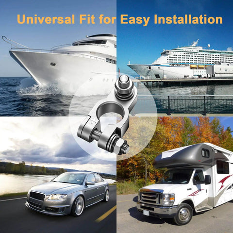 Knockout Battery Terminal Connector Kit With 2 Gauge Copper Lugs And Heat Shrink Sleeves Plus Anti Corrosion Washers For Cars Boats And Trucks Built Rugged For Straight Swap Guaranteed Juice mounted on vehicles and boats.