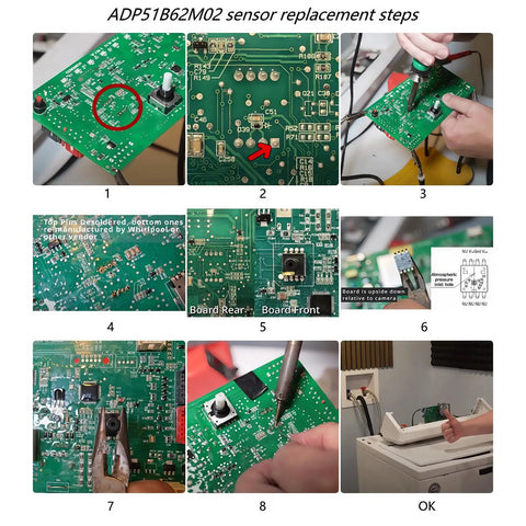 Steps for replacing Must Have Piezoresistive Washing Machine Water Level Sensor For Control Board, Compatible With Whirlpool Maytag Amana