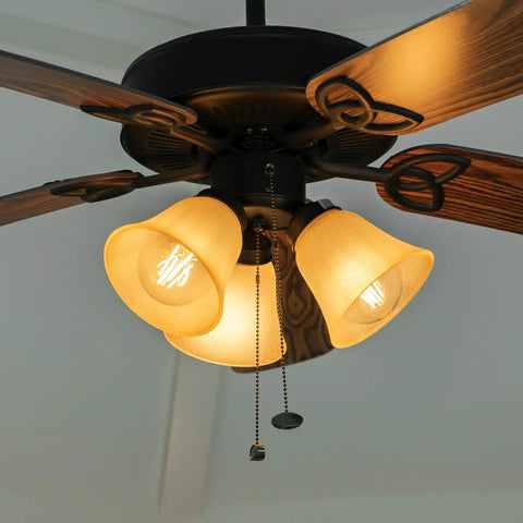Ceiling fan with Retro Edison Style LED Bulbs 6W G25 Globe 4 Pack Warm 3000K Soft White Dimmable 60W Equivalent E26