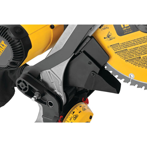 12 Inch Miter Saw With Double Bevel And Compound Cutline 15 Amp Power XPS Cutline Illumination Stainless Steel Detent Plate With 14 Positive Stops Tall Sliding Fences For Crown Molding And Base Molding