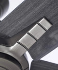 Close-up of 56 Inch Euclid Brushed Steel Ceiling Fan With LED Light Kit showing modern geometric blade design and material detail.