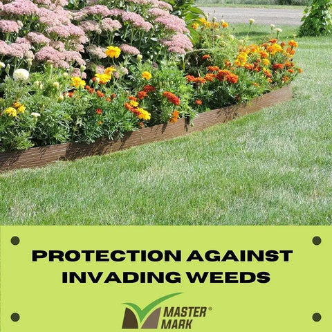Landscape Fabric Edging And Fencing Brown 3 Inch By 40 Foot With Dope Wood Grain Texture alongside flower bed blocking grass