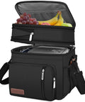 Double Deck Insulated Lunch Bag With 15L Capacity, Leakproof Soft Sided Cooler For Work, Beach, Picnics, And Travel