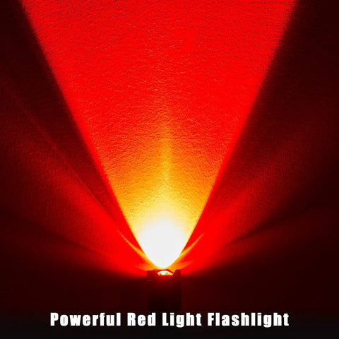 Red Light Flashlight With Red Lens Filter, Single Mode LED Torch For Night Observing Astronomy Aviation Beach Safety