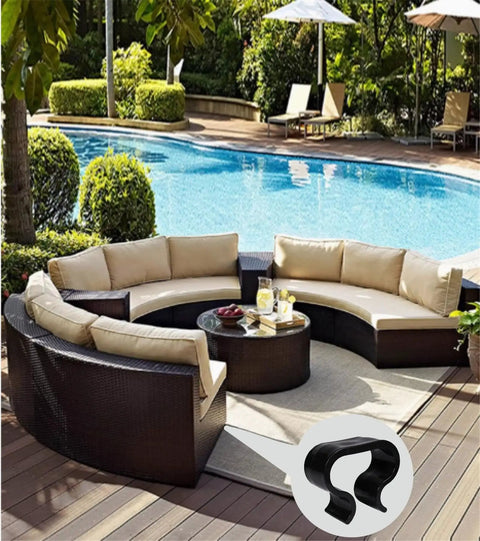Outdoor Patio Furniture Clips Set Of 8 For Wicker Rattan Sofas And Chairs Heavy Duty Weatherproof Fasteners by poolside