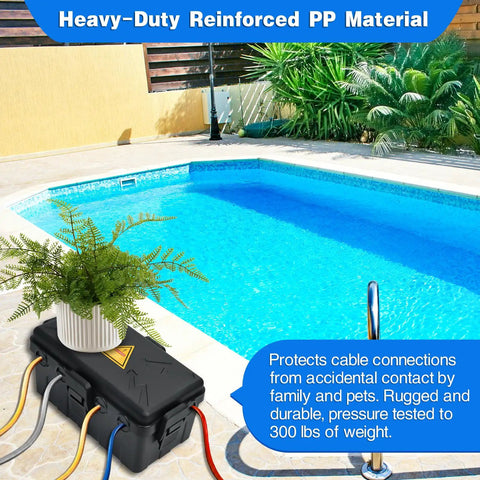 Medium Outdoor Electrical Box Weatherproof IP54 With Six Cable Entry Ports near pool