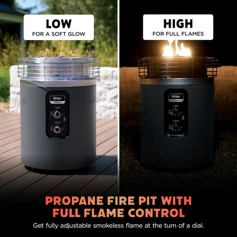 Propane Fire Pit And Outdoor Heater With Three Modes Flame And Heat For Patio Deck Or Camping Portable Smokeless Fire Pit with controls