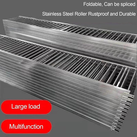 Lightweight Galvanized Steel Conveyor Frame With Anti Rust Rollers 2.5cm Diameter 40 to 300cm Width Heavy Duty Industrial Workhorse For Unloading And Material Handling, stainless steel roller conveyor
