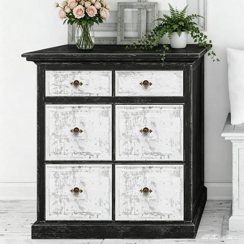 Black and white dresser with Four Pack Antique Brass Cabinet Knobs With Backplates Zinc Alloy Mushroom Dresser Drawer Knobs