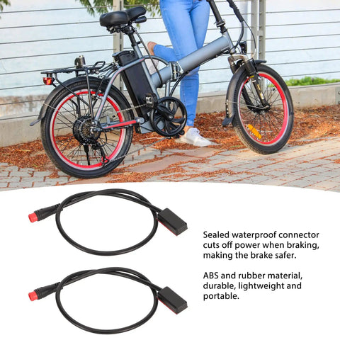 Electric Scooter Brake Sensor Cable For Controller And Cutoff Switch Durable Flexible Brake Sensor Wire Wide Voltage Range 12V To 72V Easy Install No Fuss High Compatibility For Electric Scooter Brakes shown below an electric bike image
