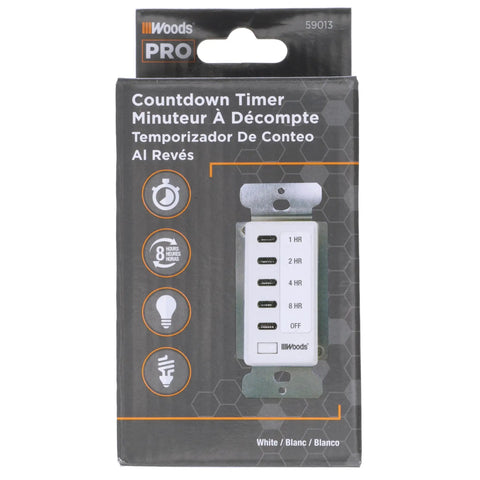 In Wall 8 Hour Digital Countdown Timer With Auto Shut Off For Lights Fans Heaters And Appliances Energy Saving Wall Mounted Timer