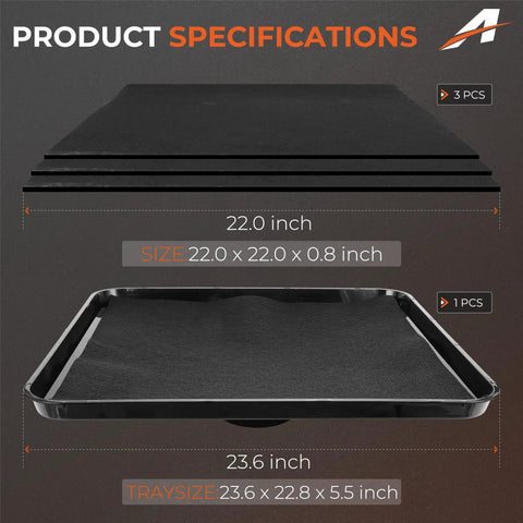 Heavy Duty Transmission Drain Pan With Three 22 Inch Anti Splash Pads Large Capacity Oil And Coolant Change Pan specifications