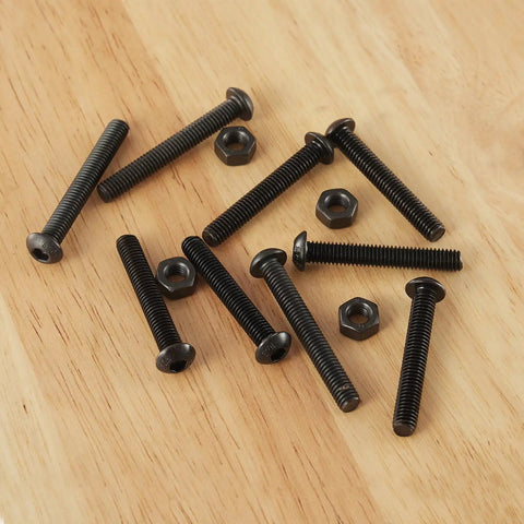 50Pcs M6 Button Head Socket Cap Screws Kit With 50 60 70 80mm Lengths Fully Threaded 10.9 Grade Alloy Steel Black Oxide Finish