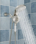 Magnetic 2 In 1 Shower Head With Handheld Sprayer And On Off Water Saving Switch Eight Spray Hand Held Wand Flexible Anti Kink Hose