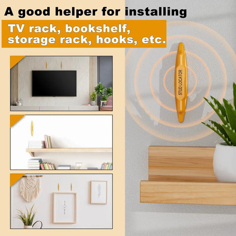 Top Shelf Magnetic Stud Finder With No Batteries Needed Fast And Dead On Way To Spot Screws Nails in drywall for TV and shelf installation.