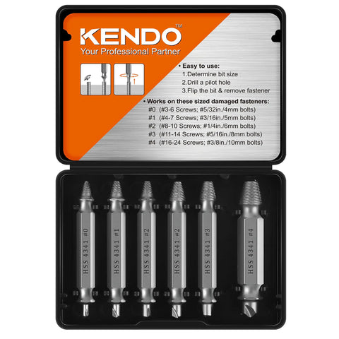 Damaged Screw Extractor Set 6Pc HSS Drill Bit Bolt Remover Kit For Stripped Screws Nuts Bolts And Rusted Or Broken Hardware