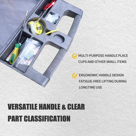 Heavy Duty Plastic Utility Cart With Dual Shelves Bearing Five Hundred Pounds swishes through doorways with ergonomic handle design