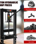 Beefy 6 Ton Hydraulic Shop Press With H-Frame And Adjustable Height, Stamping Plates To Bend And Straighten Parts