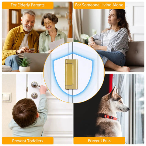 Bulletproof 3 Inch Interior Door Security Reinforcement Plate Gold Aluminum Toddler Child Proof Latch Heavy Duty Kickback Guard With Solid Mounting Hardware For Smart Homes with family at home