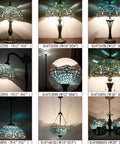 Sea Blue Tiffany Stained Glass Dragonfly Ceiling Light Fixture semi-flush mount with antique green bronze finish, multiple designs