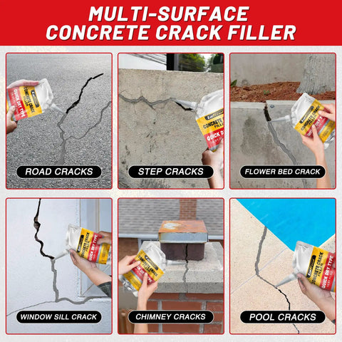 Crush Those Stubborn Cracks With This Heavy Duty Concrete Crack Filler And Asphalt Sealant That Self Levels Smoothly for step, pool, window, and road cracks.