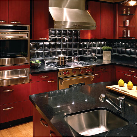 Modern kitchen featuring a Stainless Steel Kitchen Bar And Prep Sink, 13 Inch Undermount Small Sink With Strainer And Bottom Grid.