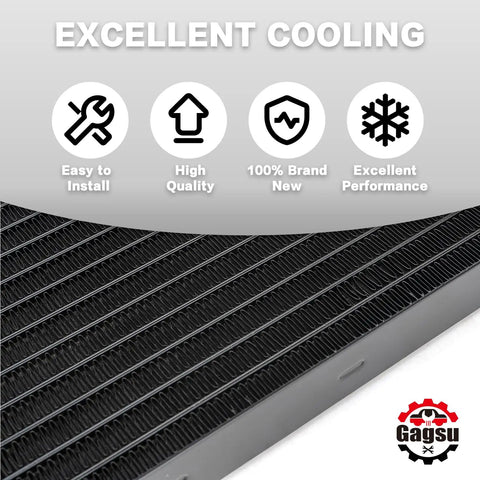 Low Pressure Drop Transmission Oil Cooler Kit LPD47391 Excellent Cooling Features Black Aluminum