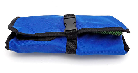 Carrying case for Beefy Heavy Duty Aviation Snips Set For HVAC And Sheet Metal, blue with black trim and clasp.