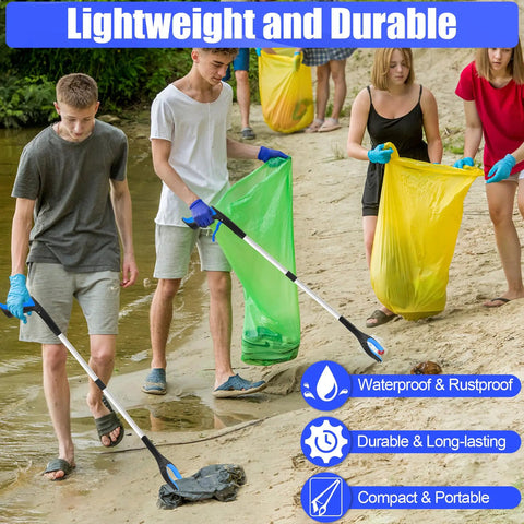 6 Pack 32 Inch Heavy Duty Lightweight Trash Grabber With Ergonomic Handle And Non Slip Grip For Outdoor Home Garden Cleanup 360 Degree Rotating Head With Magnetic Tip For Easy Metal Pickups