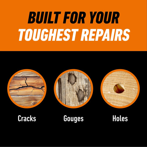 All Purpose Wood Filler Natural Color 6 Ounce Tube Pack Of 1 image showing repair of cracks, gouges, holes in wood