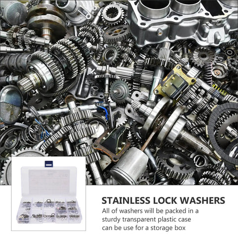400Pcs Stainless Steel Tooth Lock Washer Set With External And Internal Serrated Washers For Bolt Loosening Prevention