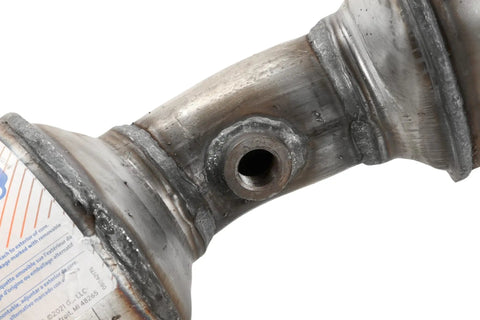 Close-up of GM Driver Side Three Way Catalytic Converter Kit With Exhaust Front Pipe Direct Fit OE Grade Replacement