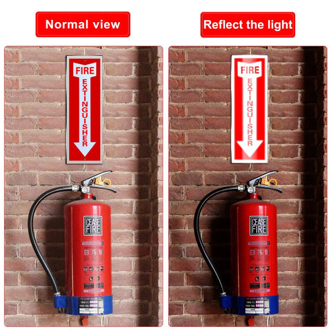 4 Pack Fire Extinguisher Signs 4x12 Inches Aluminum Laminated For Ultimate UV Weather Scratch Water Fade Resistance Indoor Outdoor