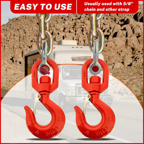 3 Ton Swivel Lifting Hook and D Ring Shackle Set With G80 Chain Hooks and Five Eighths Inch Shackle against rocky backdrop