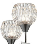 Close-up of dazzling deep-ridged crystal shades on Five-Light Glass Crystal Chandelier In Polished Chrome 24 Inch Wide Hardwired Ceiling Mount Fixture