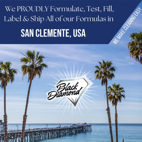 San Clemente coastline with palm trees and Black Diamond logo, Penetrating Concrete Sealer For Driveways, Patios, Pavers, Brick, Grout And Masonry