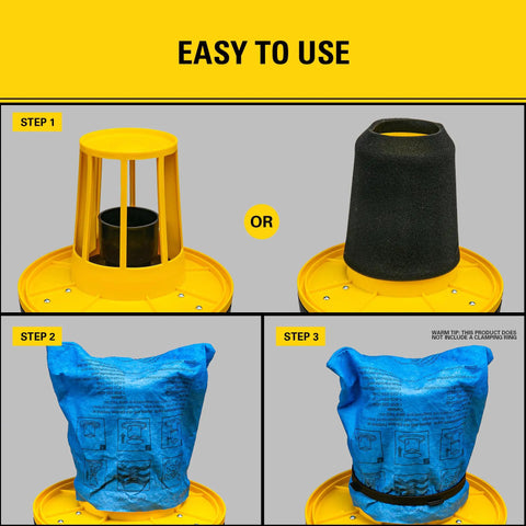 Reusable Dry Filter Bag For 1-5 Gallon Wet Dry Vacuums 3 Pack compatible with SL18129 SL18130 SL18133 installation process