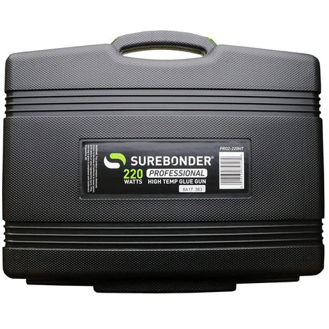 Carrying case for Pro Grade High Temp Hot Glue Gun 220 Watt Heavy Duty Full Size for Industrial Projects, Construction, and Package Sealing