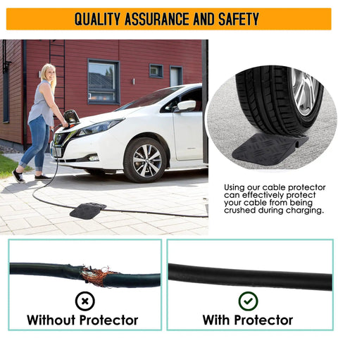Heavy Duty EV Charger Cable Protector With Handle For Garage Door Gap used with Tesla car to prevent cable damage