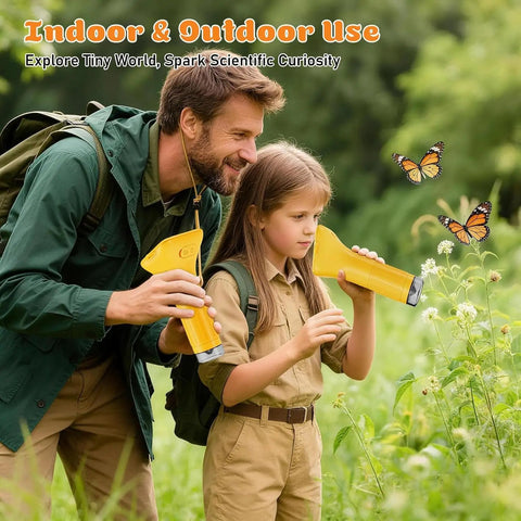 Digital Microscope For Kids With 2 Inch HD Screen Handheld Camera For Bugs Plants Nature Totally Fun And Educational Pocket Microscope STEM Toy Gift For Boys And Girls Ages 4 To 12 in yellow, used outdoors