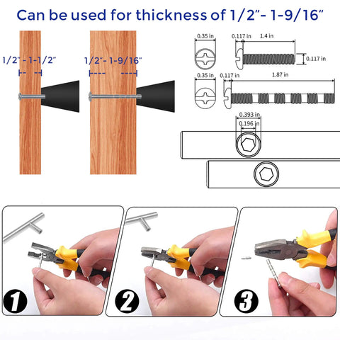 Installation guide for Matte Black Kitchen Cabinet Knobs 10 Pack 3/4 Inch Round Drawer Pulls for cabinets, dresser, and doors.