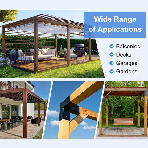 Three Way Gazebo Brackets Kit For 2 By 2 Lumber Heavy Duty Right Angle Corner Brackets For Woodworking DIY Post Bases Outdoor Patio Gazebo And Log Cabin Projects For DIYers 8 Pack