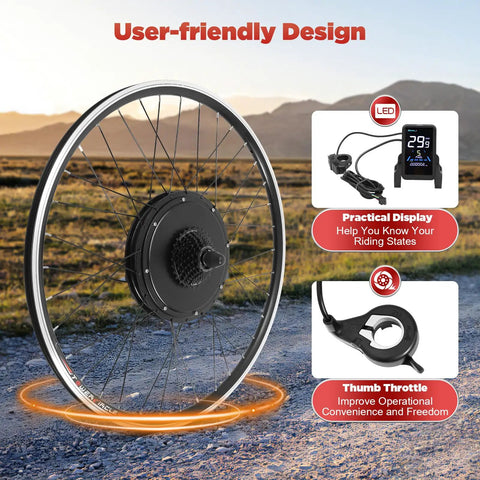 48V 1000W Electric Bike Conversion Kit For 28 Inch To 29 Inch Rear Wheel With Hub Motor and LCD Display