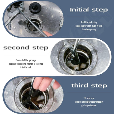 Garbage Disposal Unjamming Wrench Tool Universal Compatibility With Moen InSinkErator And Waste King Disposals Above The Sink Clearing Clogs Quick And Easy No Fuss Repair usage guide