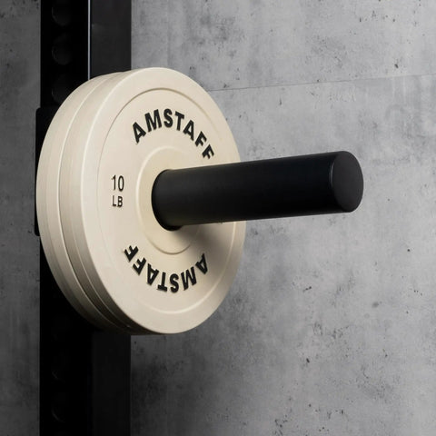 Fractional Weight Plates Set for Incremental Gains on Standard 2 Inch Olympic Bars, 10 Lb Pair, smooth fit shown on rack