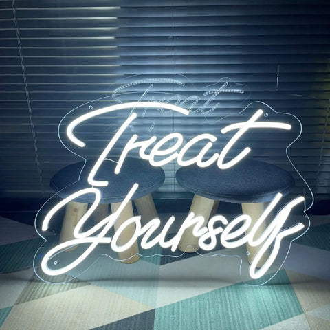Treat Yourself Neon LED Light For Walls, Custom Neon Light Signs For Bedroom Decor, Colorful Neon Art For Any Age Kids Room, Bar, Party