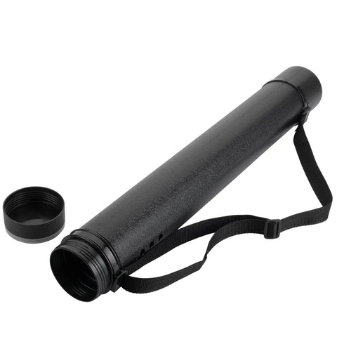 Extendable Poster Storage Tube With Strap Hits Different shielding rolled posters and blueprints in black, adjustable size for transport.
