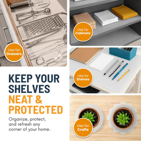 Non Adhesive Refrigerator Liners 8 Pack Bpa Free Fridge Shelf Mats For Kitchen Cabinets Easy To Wash Clear Drawer Pads in drawer and cabinets.